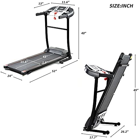 Treadmills for Home com 12 programas automáticos e 3 modos, Máquinas de corrida portáteis em execução em esteira de