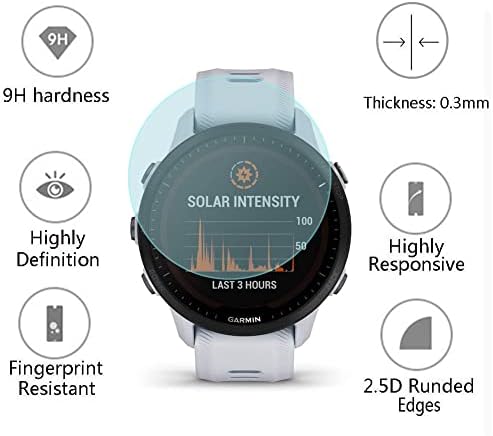 Relógio Protetor de tela compatível com Garmin Forerunner 955/955 Solar, filme de vidro temperado Anti-arranhão de
