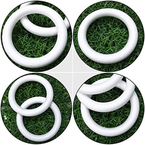 Garland de guirlanda branca Round Craft Wreath Forms Anéis: 6pcs Poliestireno espuma Círculos Circulares Formas para a porta da frente Decoração de casamento de árvore de Natal Diy Arts Supplies