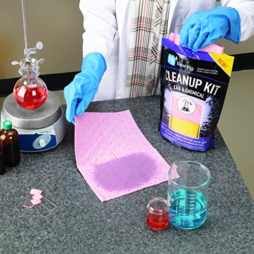 Novo kit de limpeza química de porco - para pequenos derramamentos de laboratório - 9,25 l x 4 w x 13 h - pm50002