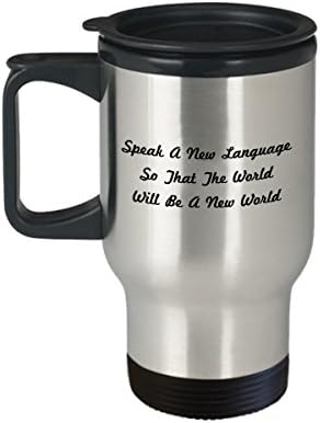 Cool Enn Enny Unique Professor Esl Coffee Travel Caneca Copa de chá perfeita para homens Mulheres falam um novo idioma para que o mundo seja um novo mundo