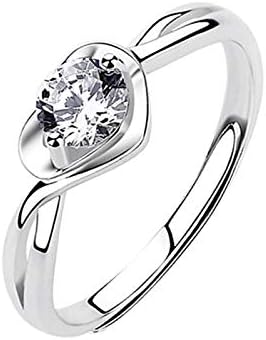 Ringos de casamento e noivado Ring Ring Women's Heart Love Gift Cupronickel Holiday Diamond Rings