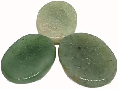 Pachamama Essentials Aventurina Verde Preocupação Pedra Oval Pão Oval Pedra Toldada Pedras Polidas Polidas Para Ansiedade Alívio de Estresse Meditação Terapia de Cristal