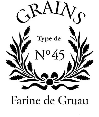 Estêncil de saco de grão francês por Studior12 | Reprodução Farine de Gruau Word Art - Modelo Mylar reutilizável | | Use para pintar