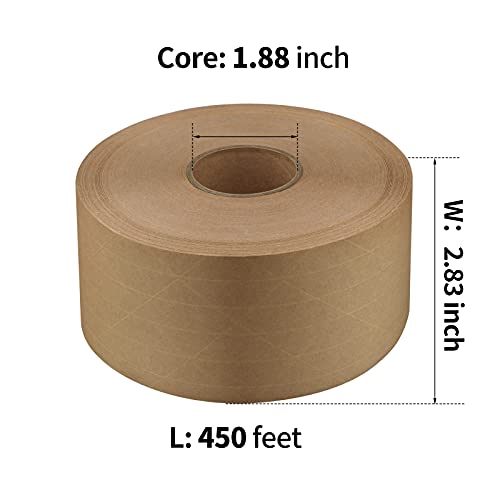 Fita de fita de embalagem Fita gomada de água reforçada Fita kraft de papel 2,83 polegadas x 450 pés 750 150 yard Para remessa
