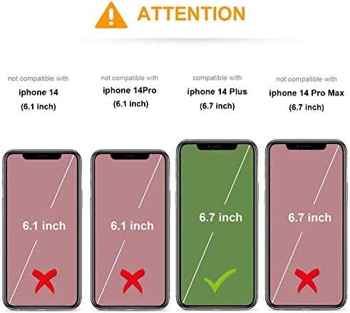 Kihuwey Crossbody Wallet Case para iPhone 14 Plus, estojo de bolso com zíper com porta -cartas, capa protetora de protetora