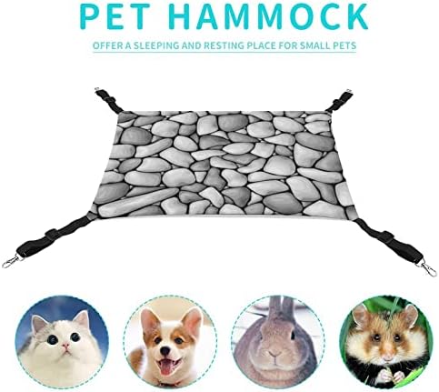 Pet Hammock Stone Mármore Cama de dormir com tiras ajustáveis ​​e ganchos de metal 16,9 x13