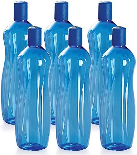 Conjunto de garrafas de animais de estimação do violoncelo Sipwell, 1 litro, conjunto de 6, azul