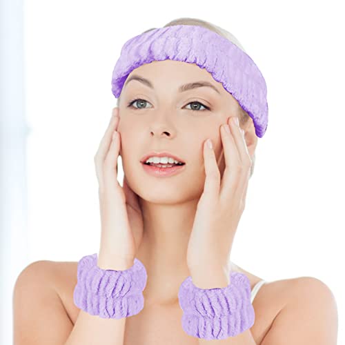 Spa Bandada da cabeça para lavar o rosto e as pulseiras combinando, as pulseiras de toalhas faixas de cabelo, faixa para a