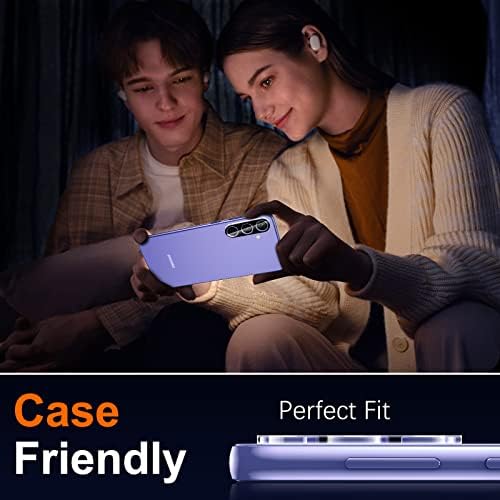 UnikeMe [2+2+1pack] Compatível com o vidro temperado da Samsung Galaxy A54 5g 6,4 polegadas protetor de tela, protetor de lente da câmera com moldura de instalação, livre de bolhas, amigável