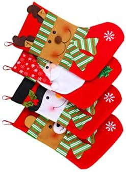 ABOOFAN 12 PCS Tree Goodie Claus Presentes Supplies de bolso Bolsa de talheres Bolsa Férias Trelas Parttern Presents embrulhando Candy Ornamento Decorações de Natal Pingente