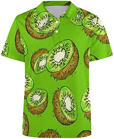 Baikutouan Half Kiwi Green Men's Polo-Shirts Sleeve Golf Tees de tênis esportivo ao ar livre