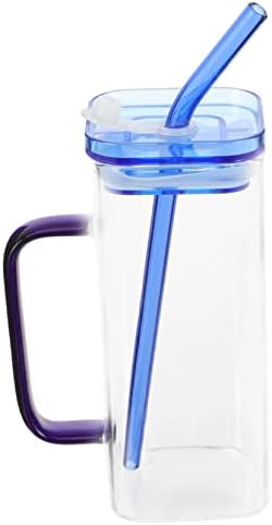 Luxshiny 1 conjunto de copo com tampa de café com tampa com tampas garrafa de água palha transparente copo de café gelado garrafa