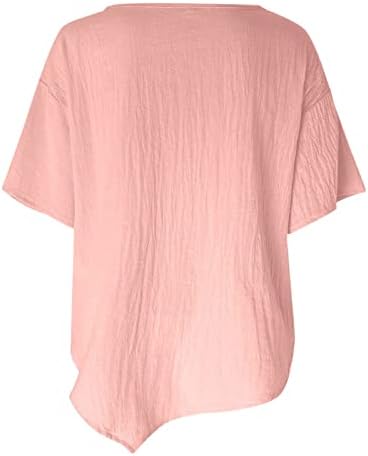 Bolsos tops para linho de algodão feminino camisetas de manga curta camisetas de verão impressão de dente de leão solta blusa de
