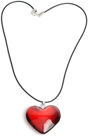 PingyongChang simples colar de colar de caramba -de -garganta de coração grossa de vidro grossa para o colar de coração colorido