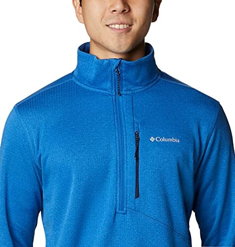 Columbia Men's Park View Half Zip, Bright Indigo Heather, X-Small