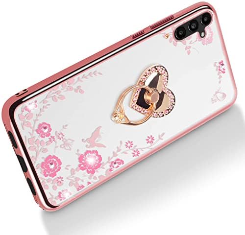 B-Wishy para Samsung Galaxy A14 5G/A14 4G Glitter Glitter Crystal Butterfly Heart Floral Slim TPU Luxurno Bling Cober