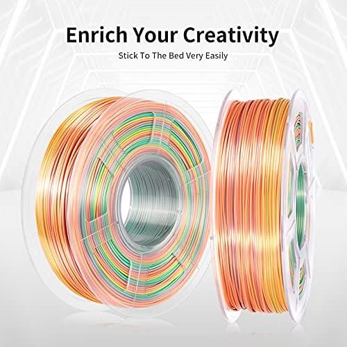 Sunlu Rainbow Silk Pla+ Filamento de Impressora 3D e PLA Meta Blue, 3D PLA+ Filamento 1,75 mm, 1kg de bobo, arco -íris
