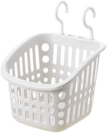 Cafuvv Plástico pendurou cesta de chuveiro com gancho para o suporte de armazenamento de cozinha do banheiro LT1
