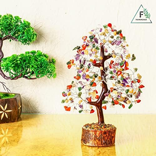 Fashionzaadi Chakra Tree of Life - Árvore de cristal para energia positiva - BONSAI TREE - FENG SHUI Decor - Cristal