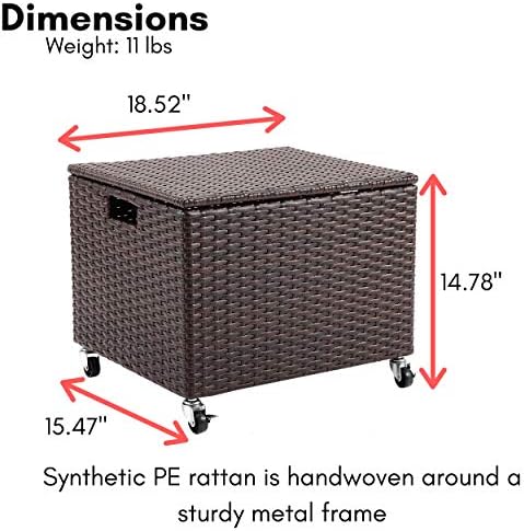 Birdrock Home Rolling File Box - Armário de armazenamento com rodas - Caixas dos organizadores de arquivos - decoração de escritório