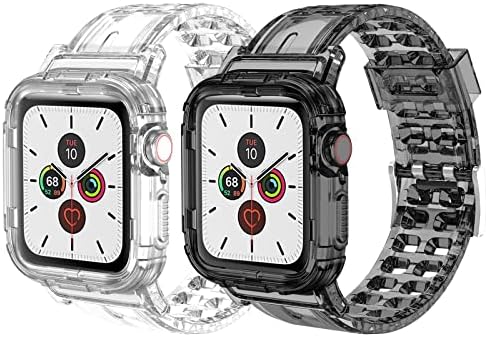 [2 pacote] Banda Mornex com caixa de pára -choque compatível com bandas de relógio Apple 38mm 40mm 41mm 42mm 44mm 45mm,