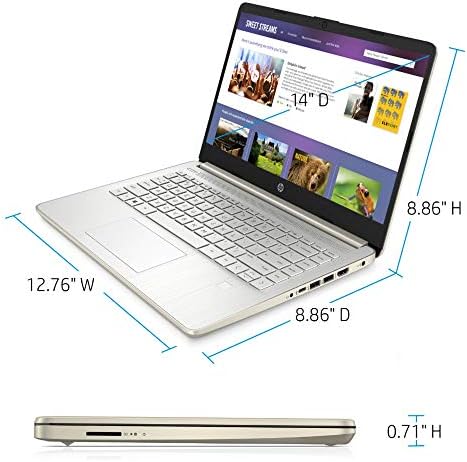 HP 2022 Laptop HD mais recente HP, Intel Celeron N4020, 16 GB de RAM, espaço de 320 GB, Escritório 365 de 1 ano, Wi-Fi, HDMI, USB-C,