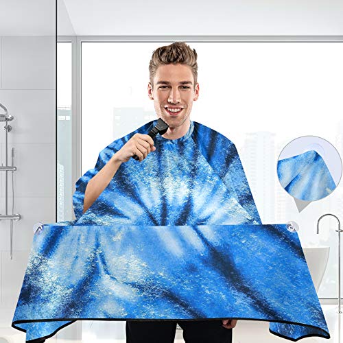 Alaza TIY Dye Blue Swirl Design de barbeiro à prova d'água para homens Mulheres barba barba Avental de pano de corte de cabelo