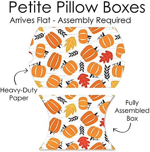 Big Dot of Happiness Fall Pumpkin - Favor Gift Caixas - Halloween ou Festas de Ação de Graças Petite Pillow Caixas - Conjunto de 20