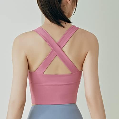 Fechamento completo de fechamento de zip esportes bra strappy bra sutiã de ioga sutiã de ioga cross traseiro de costas para mulheres