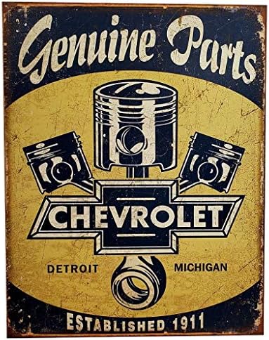 Impressões mais pacote Chevy Peças Pistons Retro Tin Sign Décé - sinal de metal inspirado no vintage, com parafusos para suspender