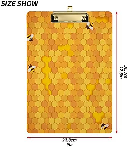 Placas de plástico amarelo de abelha -mel com clipe de clipe de metal Tamanho da letra de transferência Placas de clipe de baixo
