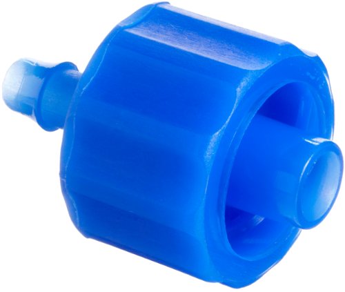 Valor Plastics MTLL007-5 Male Luer Integral Lock Ring to 500 Series Barb, 3/32 Id Tubing, nylon azul