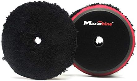 MAXSHINE Premium 5 ”Polishing de microfibra para polidores de DA e rotação-microfibra ultra-macia, inserção de espuma de almofada dupla eva, gancho e loop