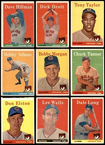 1958 Topps Chicago Cubs perto da equipe definida Chicago Cubs GD+ Cubs