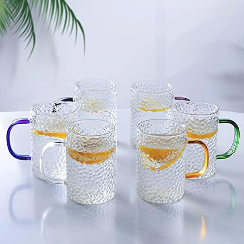 Lifome Clear Glass Coffee Caneca quente Canecas de bebidas de 300 ml de bebida com copo de vidro com alça de copos