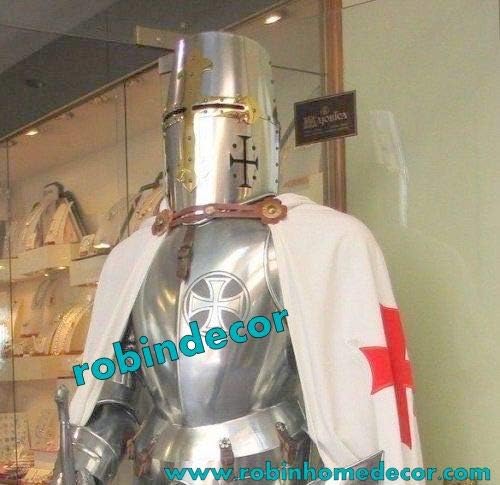 Robin exporta genuíno premium halloween medieval knight terno de armadura templária combate armadura de corpo inteiro