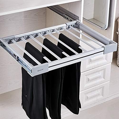 Yykj calças cabides calças rack alumínio alumínio Push-Pull telescópica Cabides para casa de vestuário de vestiário multifuncional