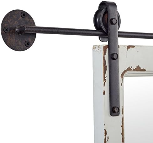 Marca da -Stone & Beam Vintage-Look Retangular Barn Farmhouse Frame Janela branca espelho de madeira, altura de 32,75