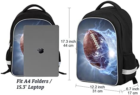 P Mochila luminosa de futebol americano de futebol americano, mochila escolar luminosa, bolsa escolar personalizada de