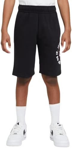 Nike Boys Black 'Just Faça Is' Treinamento de Armazenagem Esportiva Shorts Athletic, Letas de Logo Bold Criado, Lão escovado