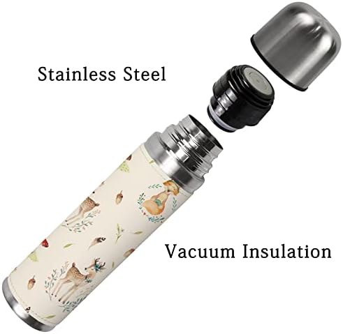 Vantaso Isolado Vacuum Flask Sports Isolamento de garrafa de água Vintage Flor Floral Elk Deer Copo 500ml 17 oz para homens