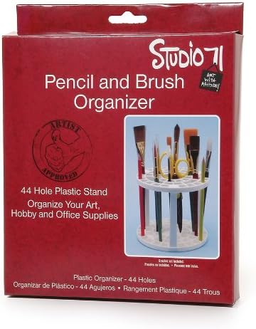 Studio 71 Lápis e escova, plástico branco, redondo