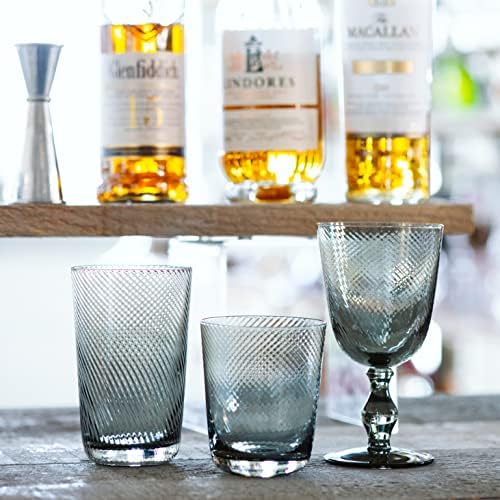 Retro TINTED TEXTUREL HIGHBALL Tumbler Glasses 17,5 onças, conjunto de 4