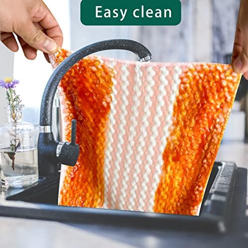 Pano de limpeza de microfibra reutilizável Bewdio, panos de limpeza de microfibra altamente absorventes, toalhas de cozinha leves