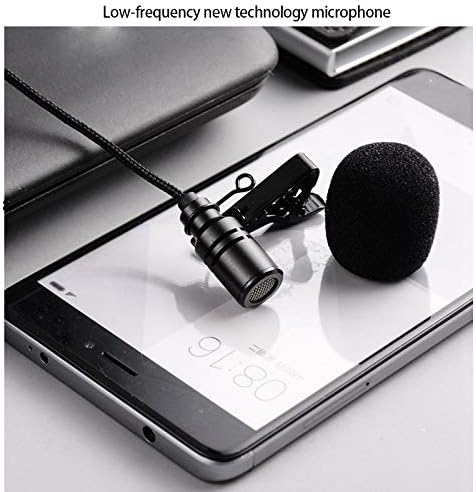 Microfone Nizyh Microfone omnidirecional Microfone metálico de 3,5 mm Microfone de clipe Lavalier Microfone de áudio para laptop de