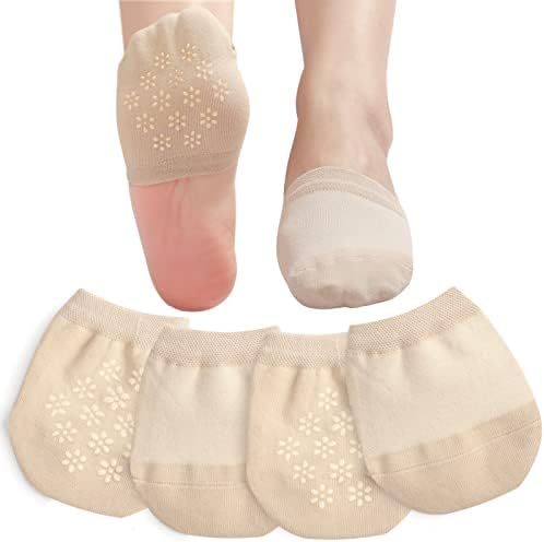 Meias de Toe Topper No Show Mei -Socks para mulheres meias sem deslizamento de meias não deslizantes Tampa de dedão das meias para