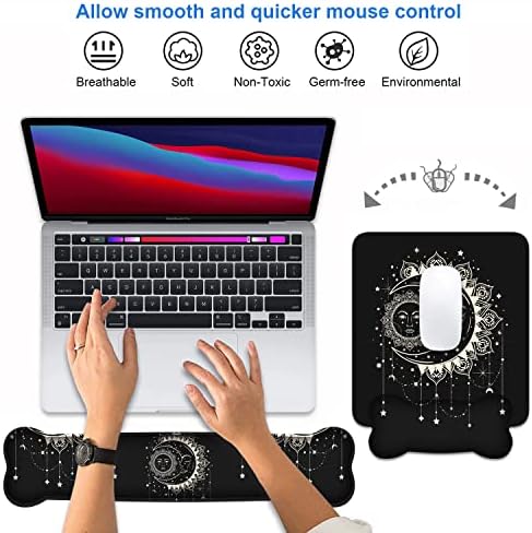 REST SUPORTE DE RESPONSÃO DE PULHO ALVIMENTO ERGONONIC GEL Mouse e conjunto de teclado de espuma de memória, Base PU de borracha