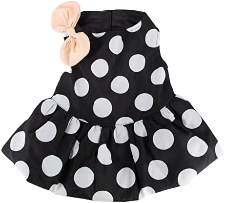 Christian Siriano New York Black Polka Dot Bubble Bainha para cães, S