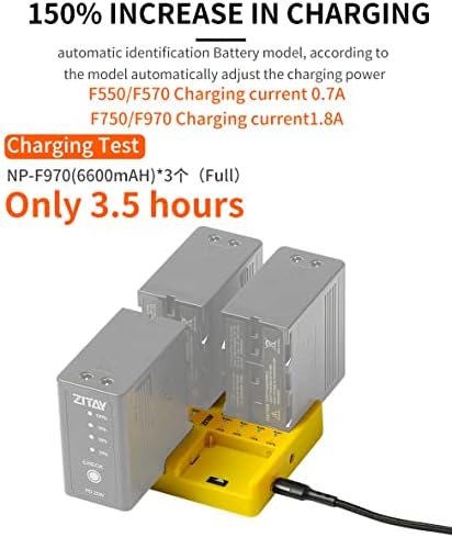 Carregador de bateria NPF de 4 canais ZITAY, SMART 4BAY PD 60W CARREGEM RÁPIDO 4 CARRO DE CARREGOMENTO DE CARGA FASCO COMPATÍVEL